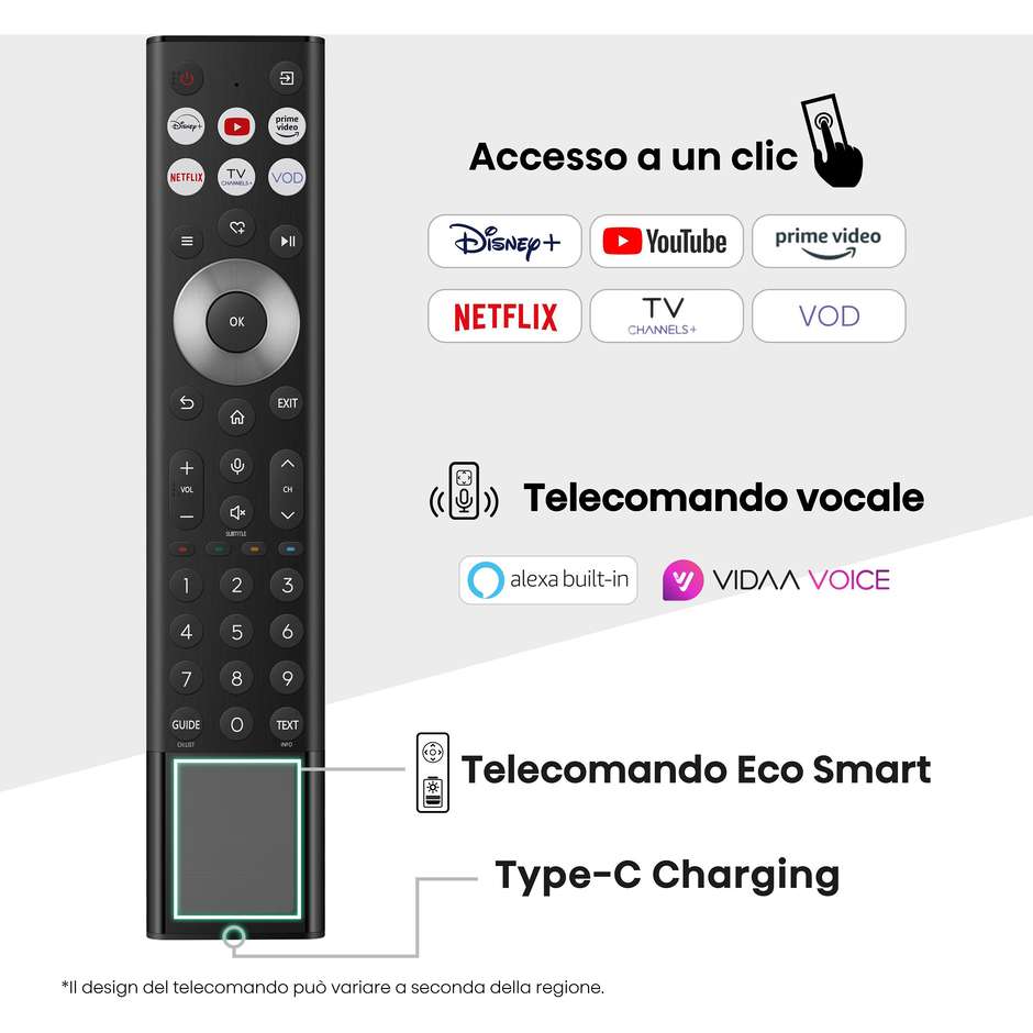 HISENSE 55U8Q Smart TV 55" LED 4K Ultra HD VIDAA OS Colore Black