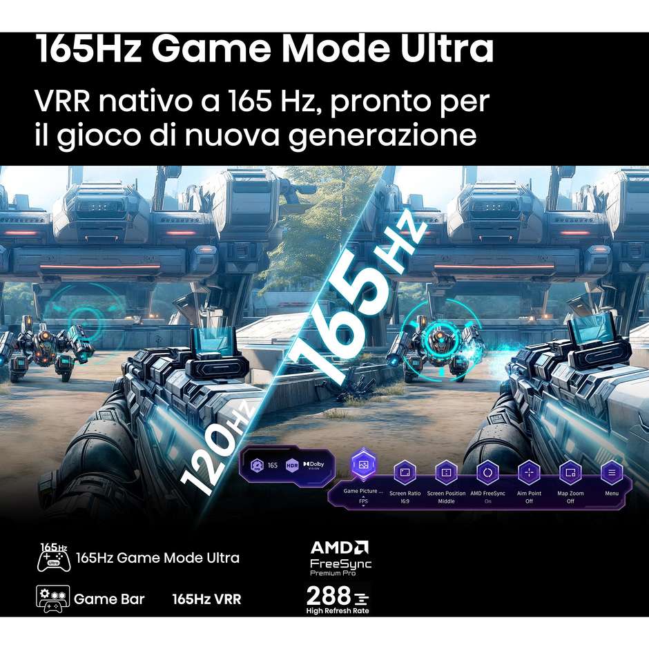 Hisense 55U8Q Smart TV 55" ULED Mini LED QLED 4K 165Hz VIDAA Nero