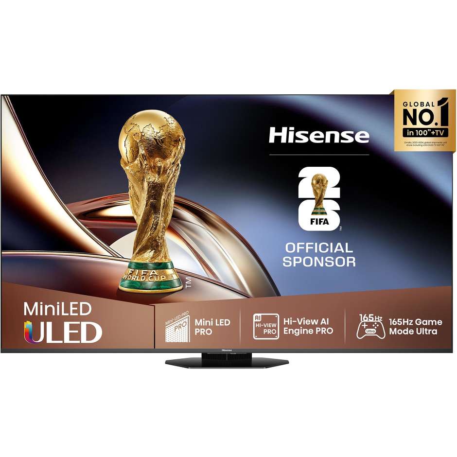 Hisense 55U8Q TV ULED 55" Mini LED Smart TV Wi-Fi Classe E Colore Nero