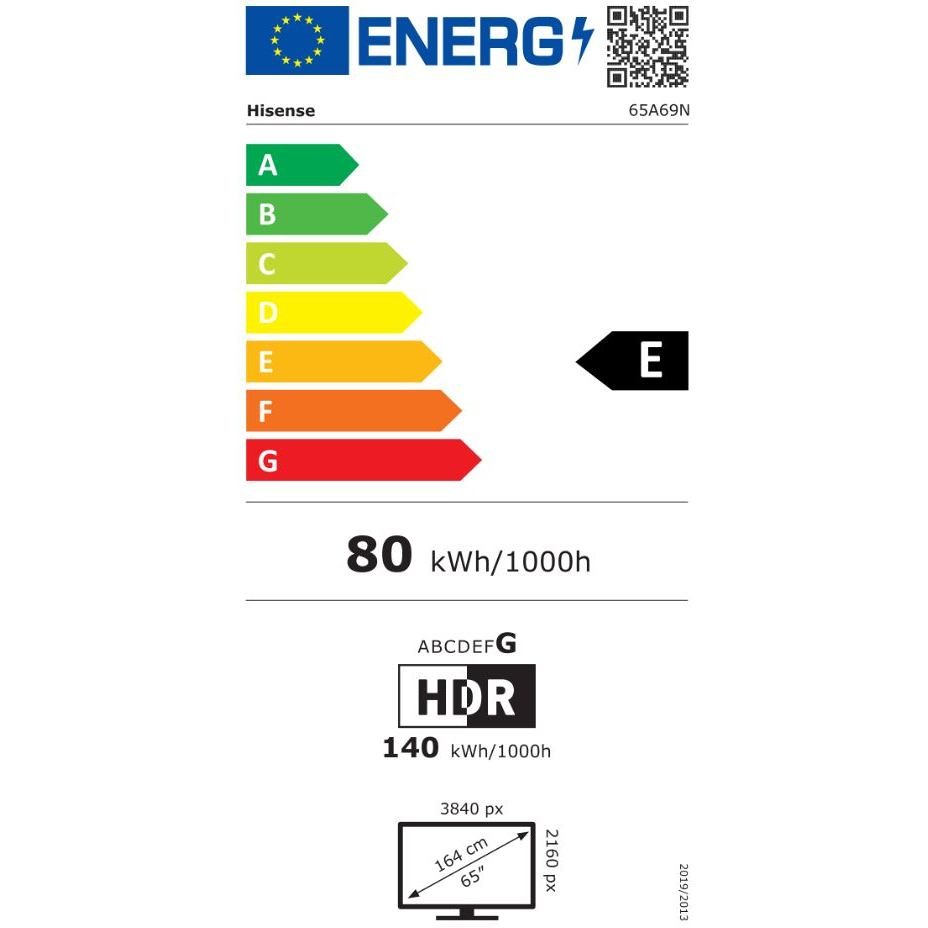 Hisense 65A69N TV LED 65" 4K Ultra HD Smart TV Wi-Fi Classe E Colore Nero