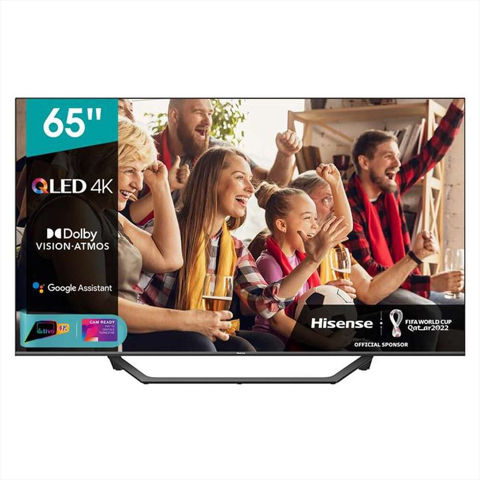 Hisense 65A72GQ TV QLED 65" 4K Ultra HD Smart TV Wi-Fi Classe G colore cornice nero