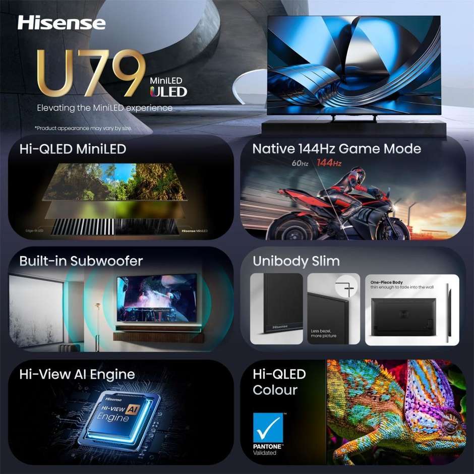 Hisense 75U79SE Smart TV 75" 4K ULED 144Hz Nero
