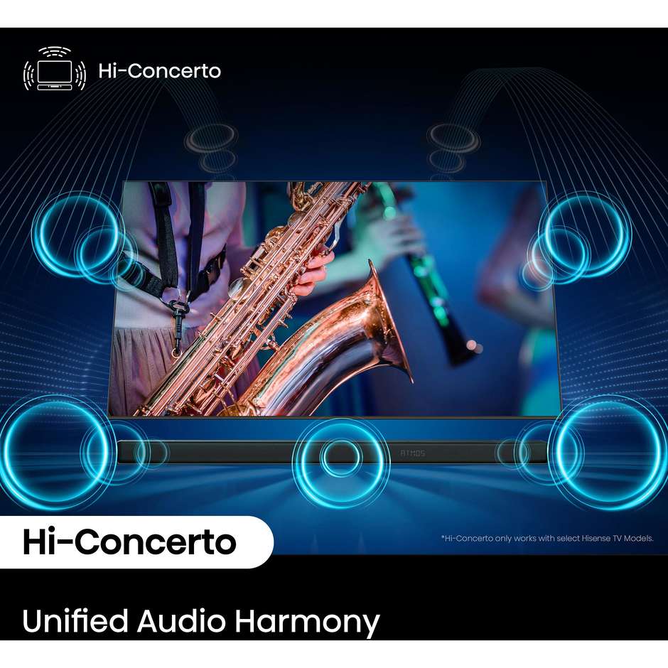 Hisense AX3120Q Soundbar 3.1.2 Canali 440 W Dolby Atmos DTS:X Nero