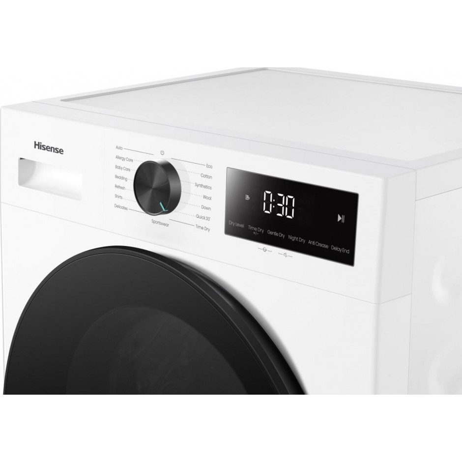 Hisense DH1I900BWCCA asciugatrice a pompa di calore 9 kg, classe C, programmi vapore
