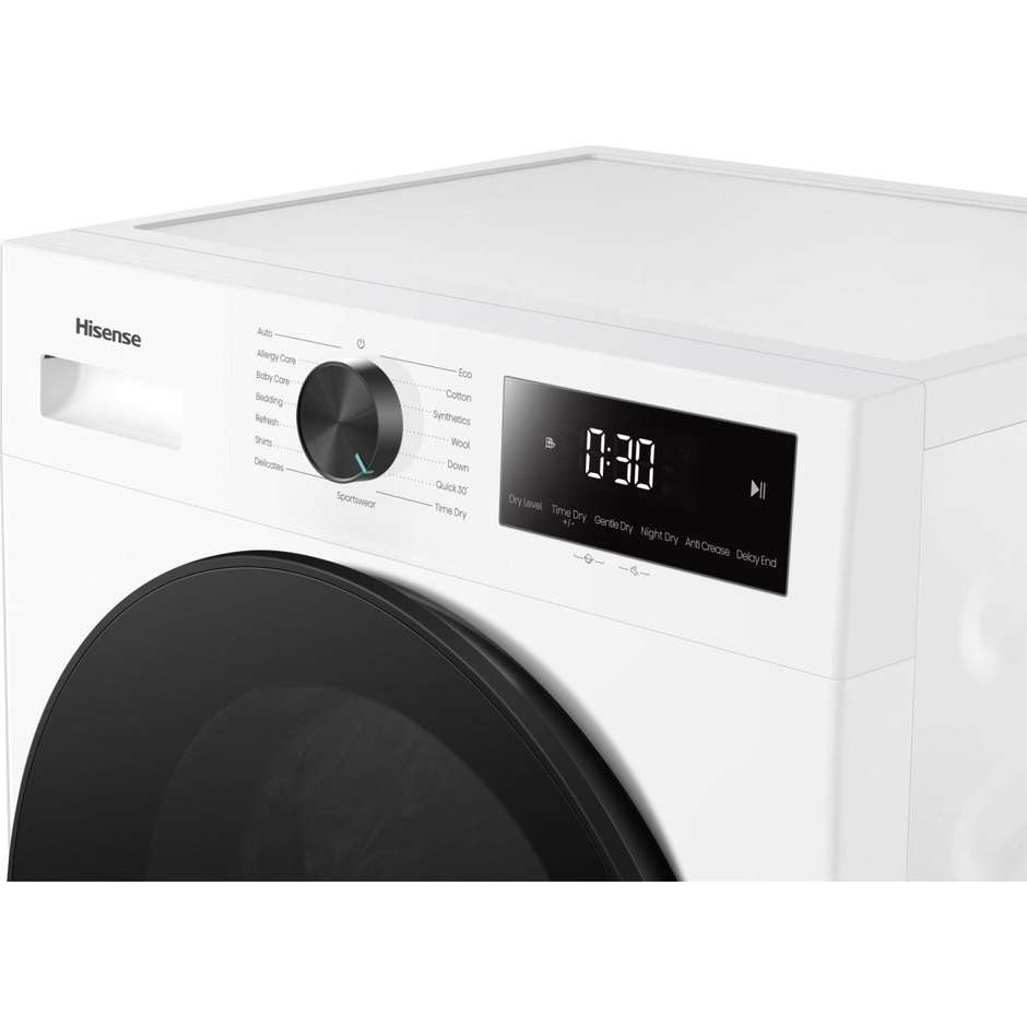 Hisense DH1I900BWCCA asciugatrice a pompa di calore 9 kg, classe C, programmi vapore