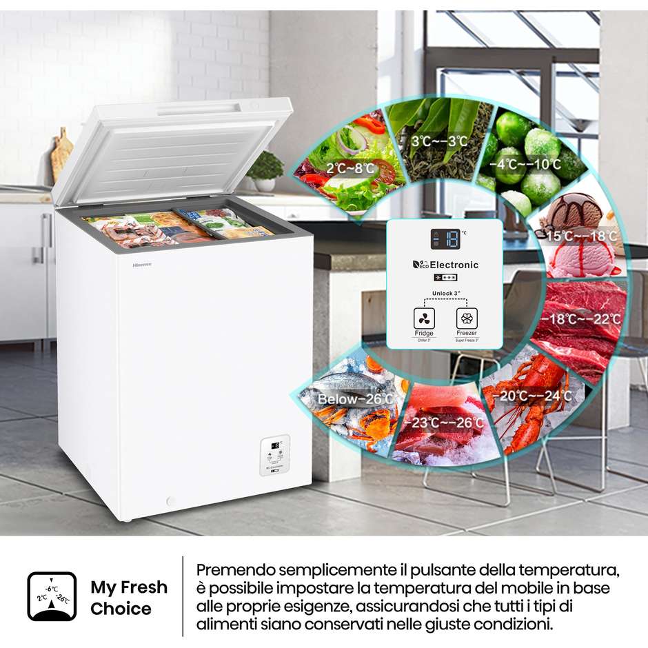 Hisense FT145N1AWE Congelatore a pozzo 141 L Bianco