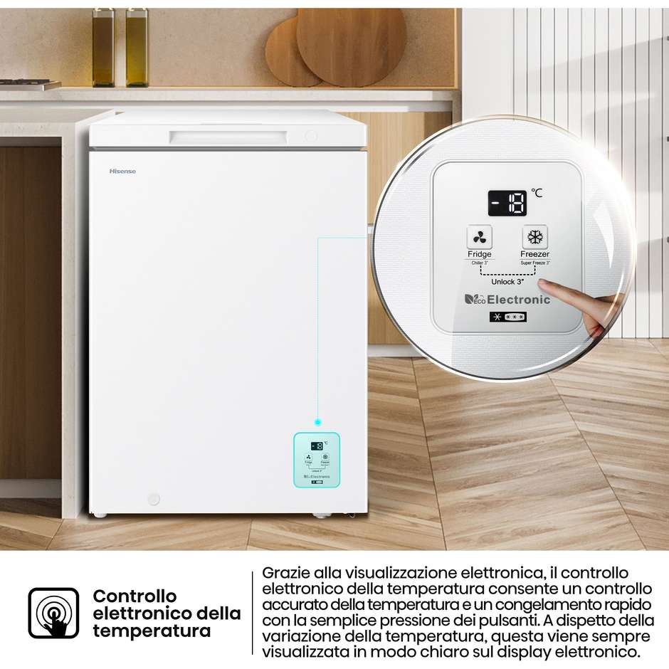 Hisense FT145N1AWE Congelatore a pozzo 141 L Bianco