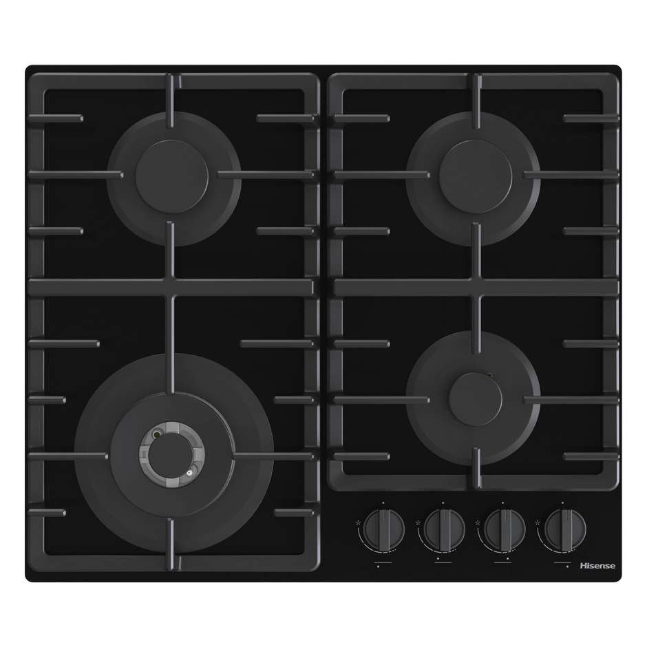 Hisense GG663BHF Piano Cottura a Gas da Incasso 60 cm 4 Fuochi Nero