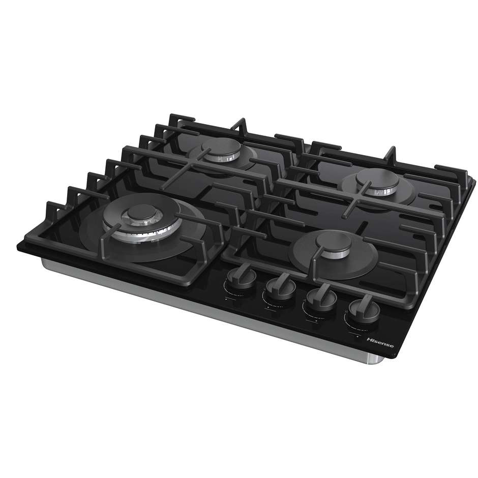 Hisense GG663BHF Piano Cottura a Gas da Incasso 60 cm 4 Fuochi Nero