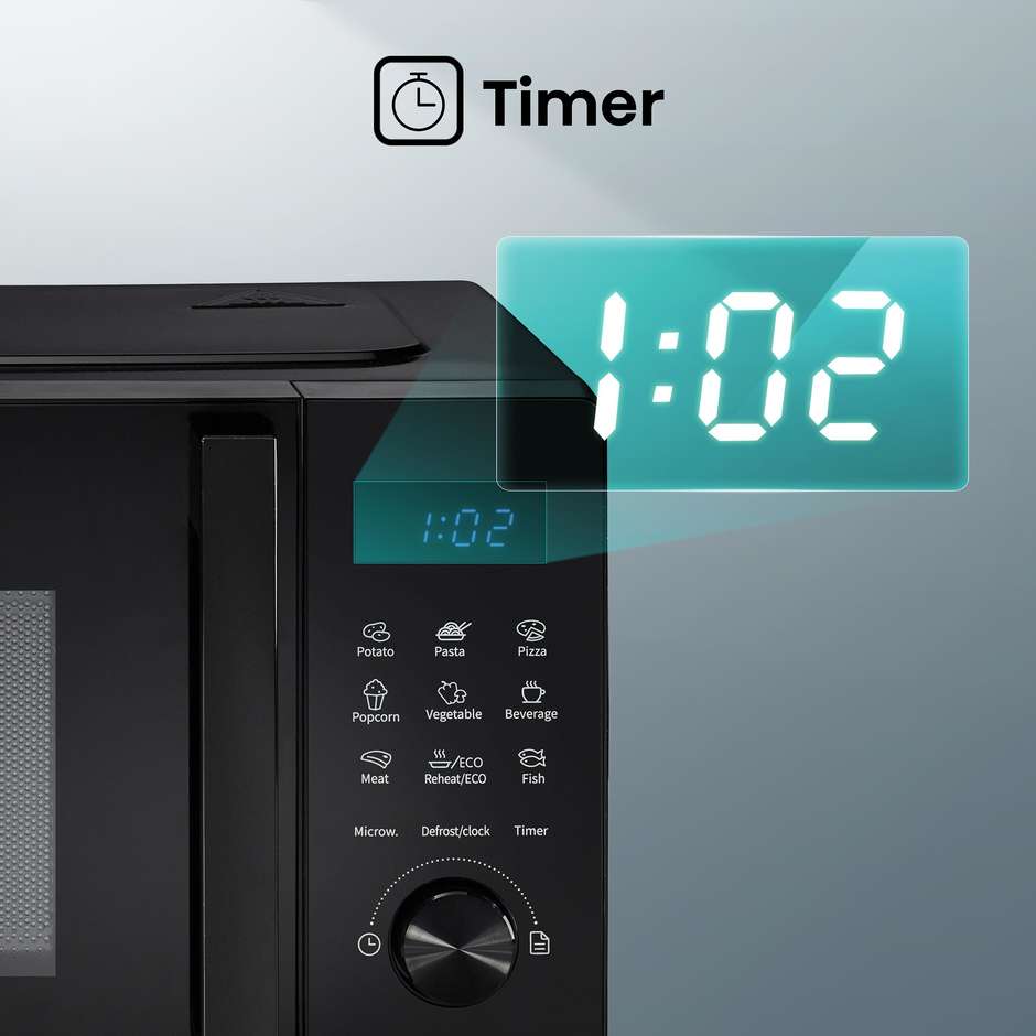 Hisense H20MOBSD1H Forno a Microonde Solo Capacità 20 L Potenza 700 W Display Touch LED Nero