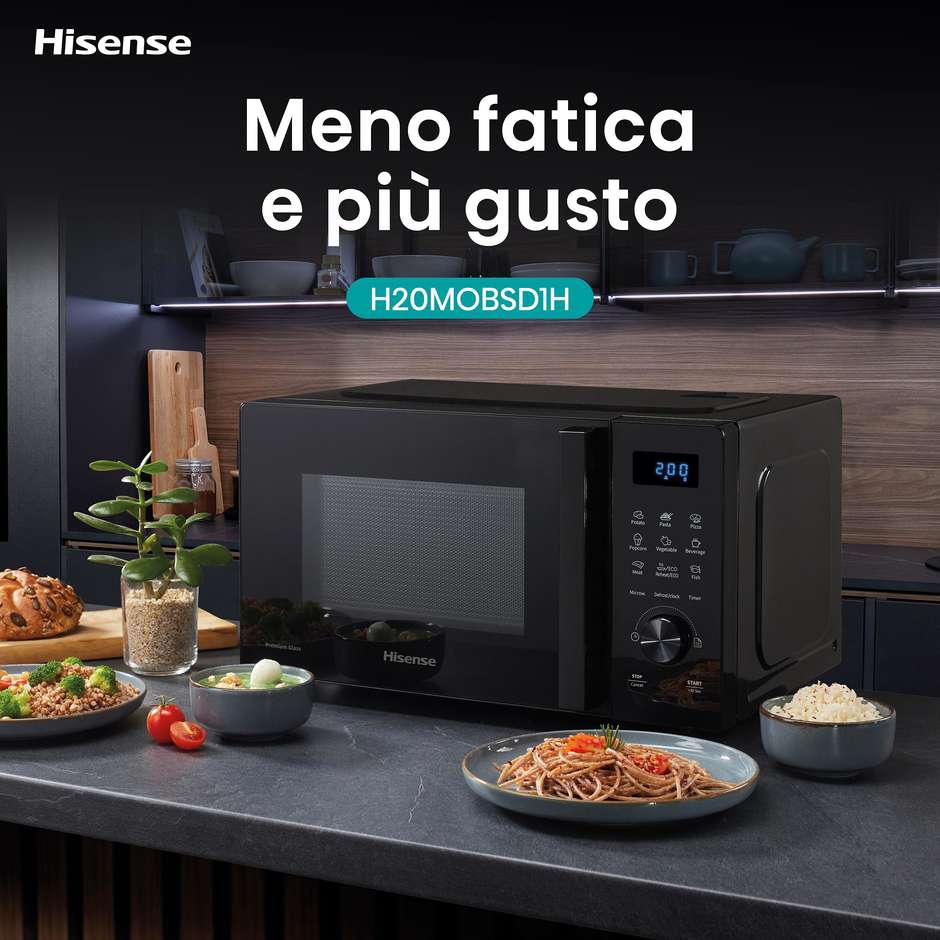 Hisense H20MOBSD1H Solo Forno a Microonde Capacita 20 Lt Potenza 700 W Colore Nero