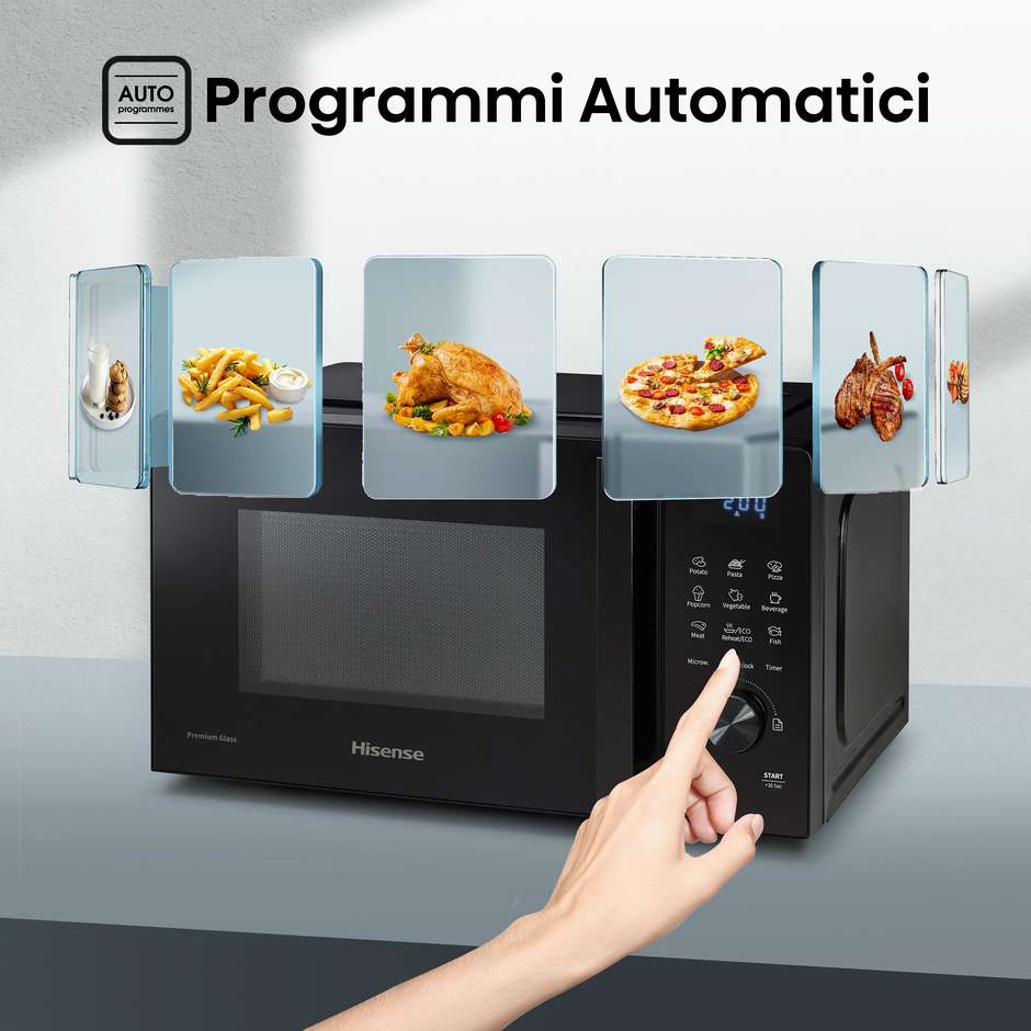 Hisense H20MOBSD1H Solo Forno a Microonde Capacita 20 Lt Potenza 700 W Colore Nero