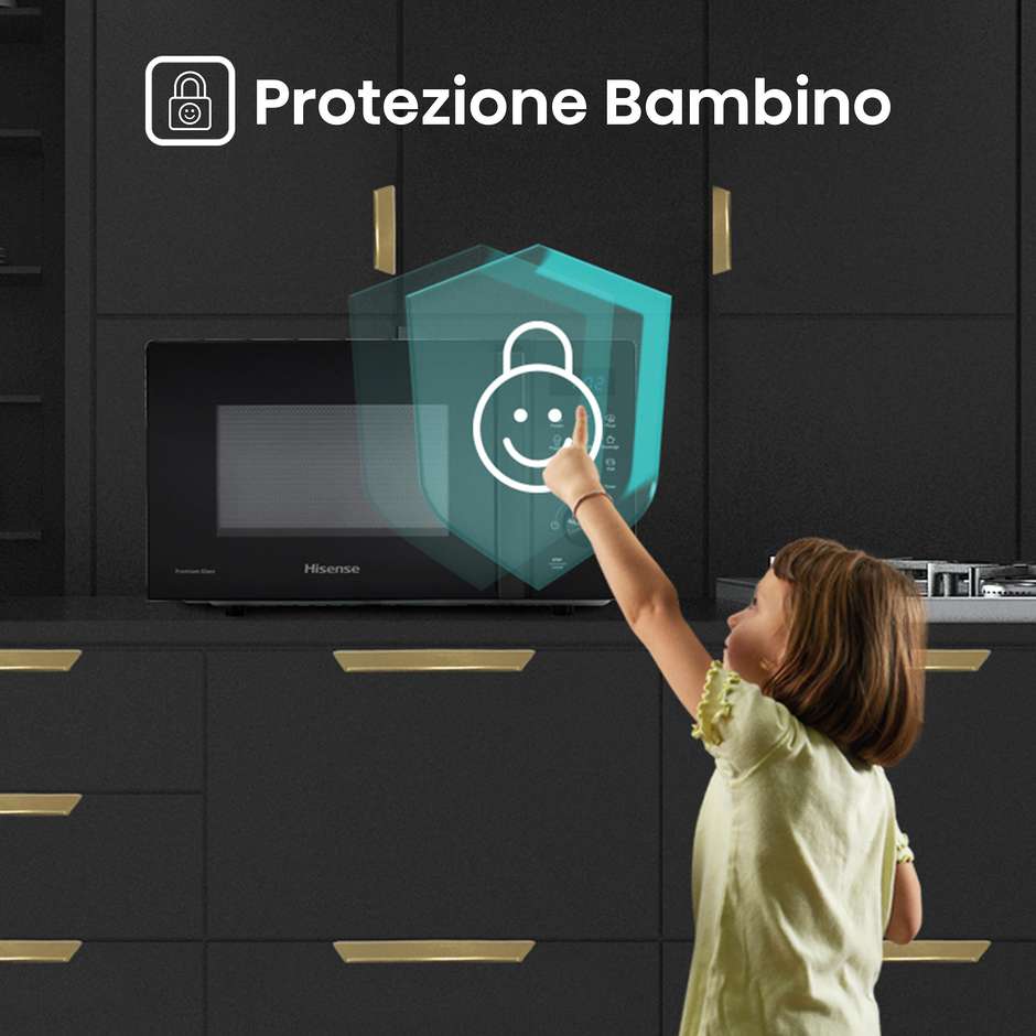 Hisense H20MOBSD1H Solo Forno a Microonde Capacita 20 Lt Potenza 700 W Colore Nero