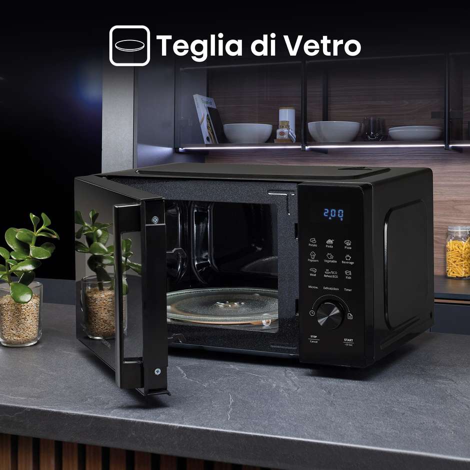 Hisense H20MOBSD1H Solo Forno a Microonde Capacita 20 Lt Potenza 700 W Colore Nero