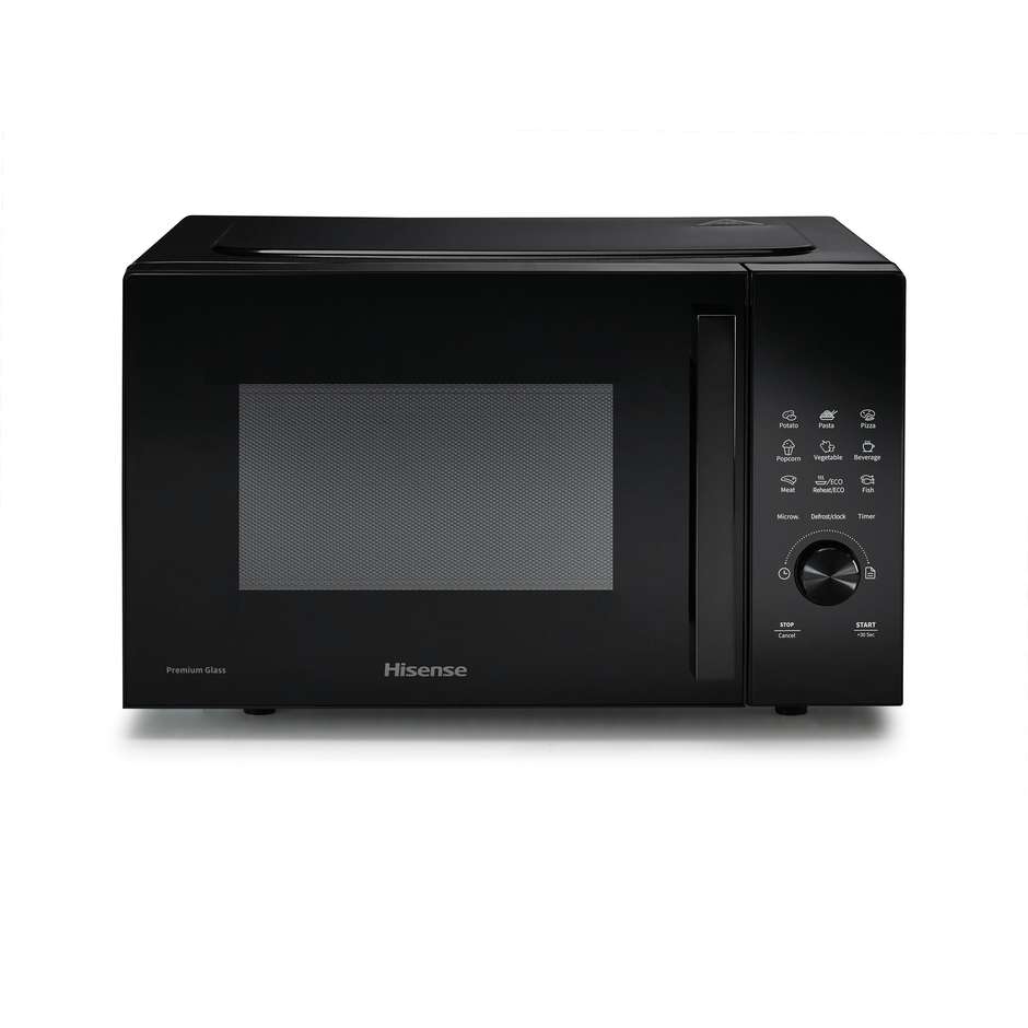 Hisense H23MOBSD1H Forno a Microonde da Banco 23 L, 800 W, 10 Livelli di Potenza, 9 Programmi Automatici, Display Touch, Nero
