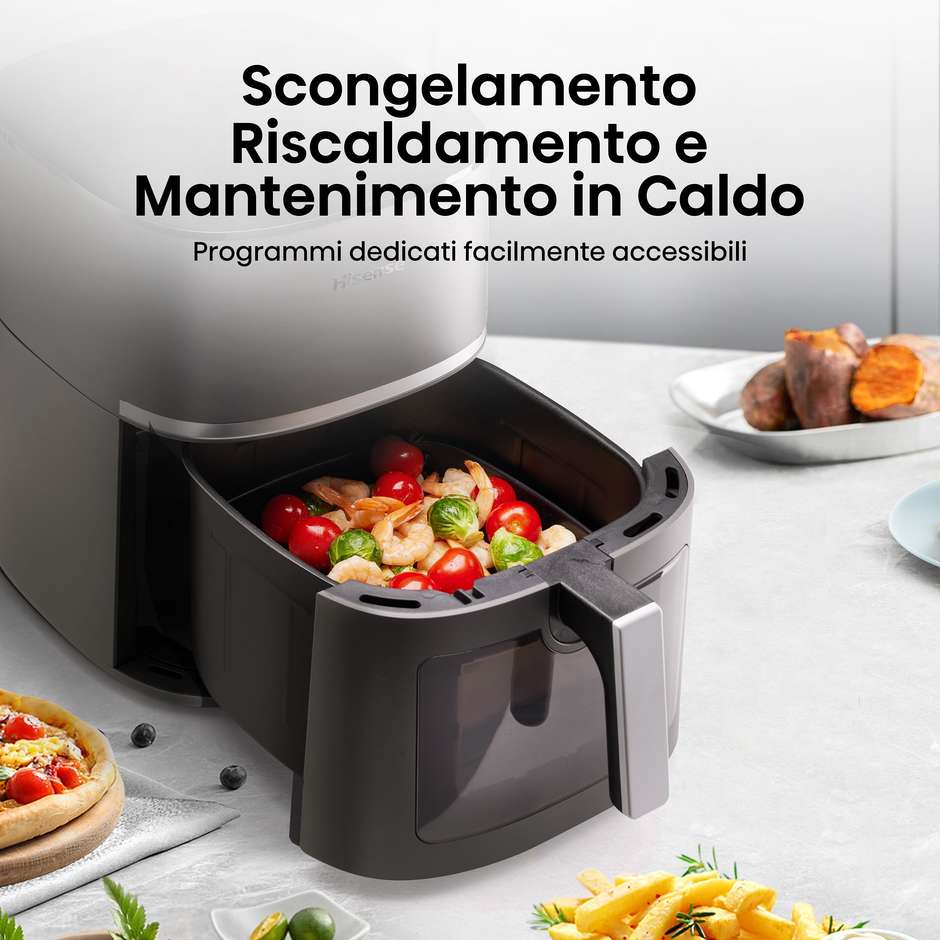 Hisense HAF1900D Friggitrice ad Aria Capacità XXL 7 L 1800 W Display Touch Digitale Nero
