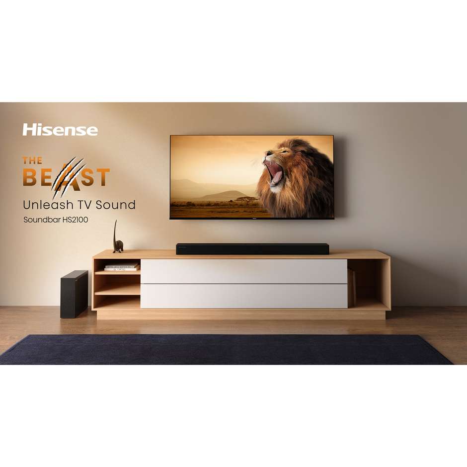 HISENSE HS2100 Soundbar All-in-One per TV e Intrattenimento Domestico Dolby Colore Black
