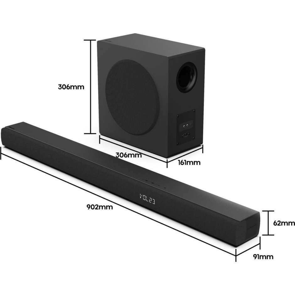 Hisense HS3100 Soundbar 3.1 Canali 480 W Dolby Audio Subwoofer Wireless