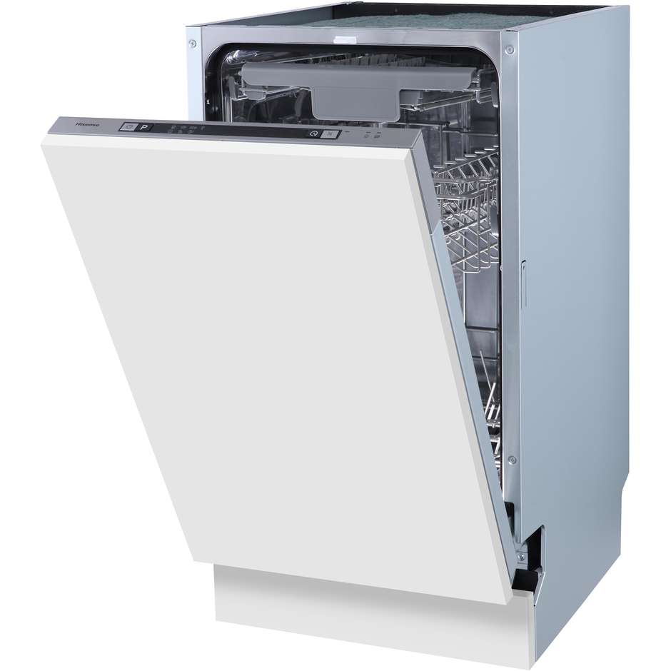 Hisense HV523E10 Lavastoviglie a Scomparsa Totale Slim 45 cm 9 Coperti 5 Programmi Filtro Autopulente Classe E