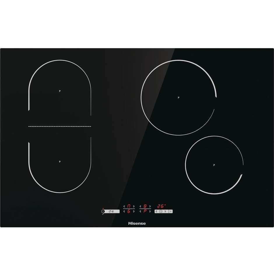 HISENSE I8433C Piano Cottura a Induzione 80 cm 4 Zone Touch Control Nero