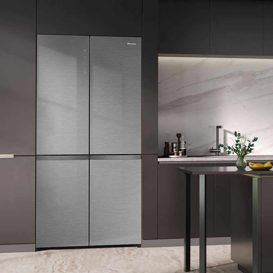 Hisense RQ768N4GVE Frigorifero Side by Side Americano 591 Litri Classe E Acciaio Inox