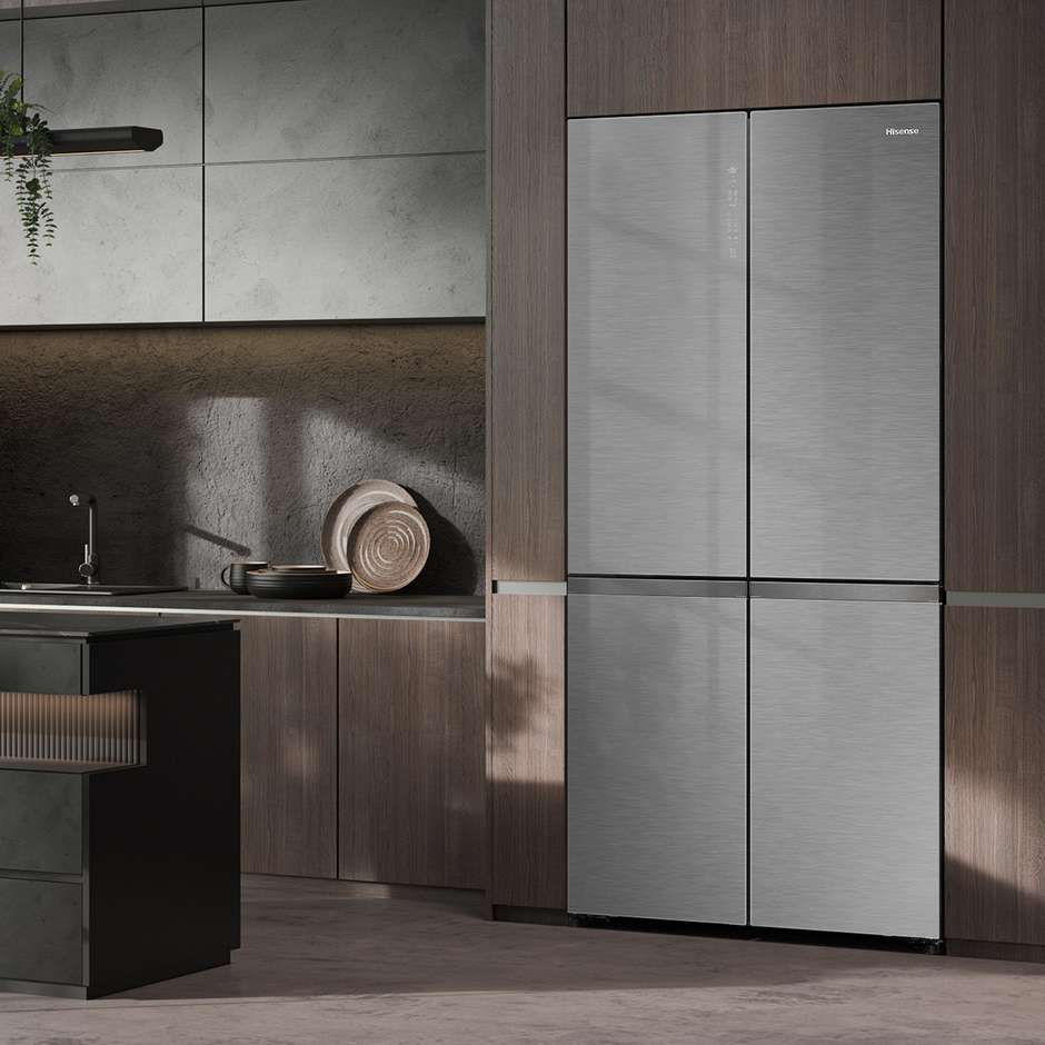 Hisense RQ768N4GVE Frigorifero Side by Side Americano 591 Litri Classe E Acciaio Inox