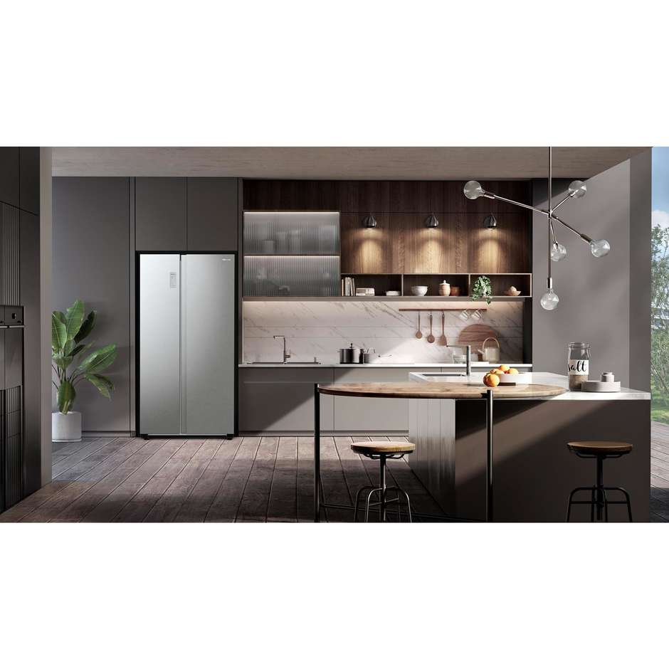 Hisense RS711N4ACE Frigorifero Side-by-side Libera installazione Capacita 550 Lt Classe E Colore Acciaio inox