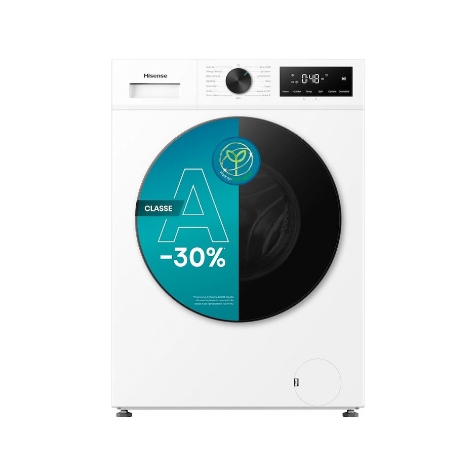 Hisense WF1I8042BWP2 Lavatrice 8 kg 1400 giri Classe A con vapore