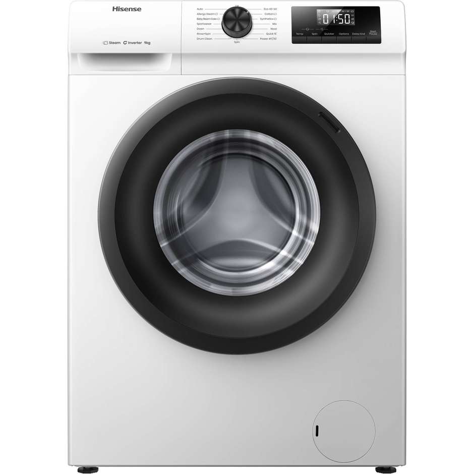 Hisense WF1Q9041BW Lavatrice Carica frontale Capacita 9 Kg 1400 Giri/min Classe A Colore Bianco