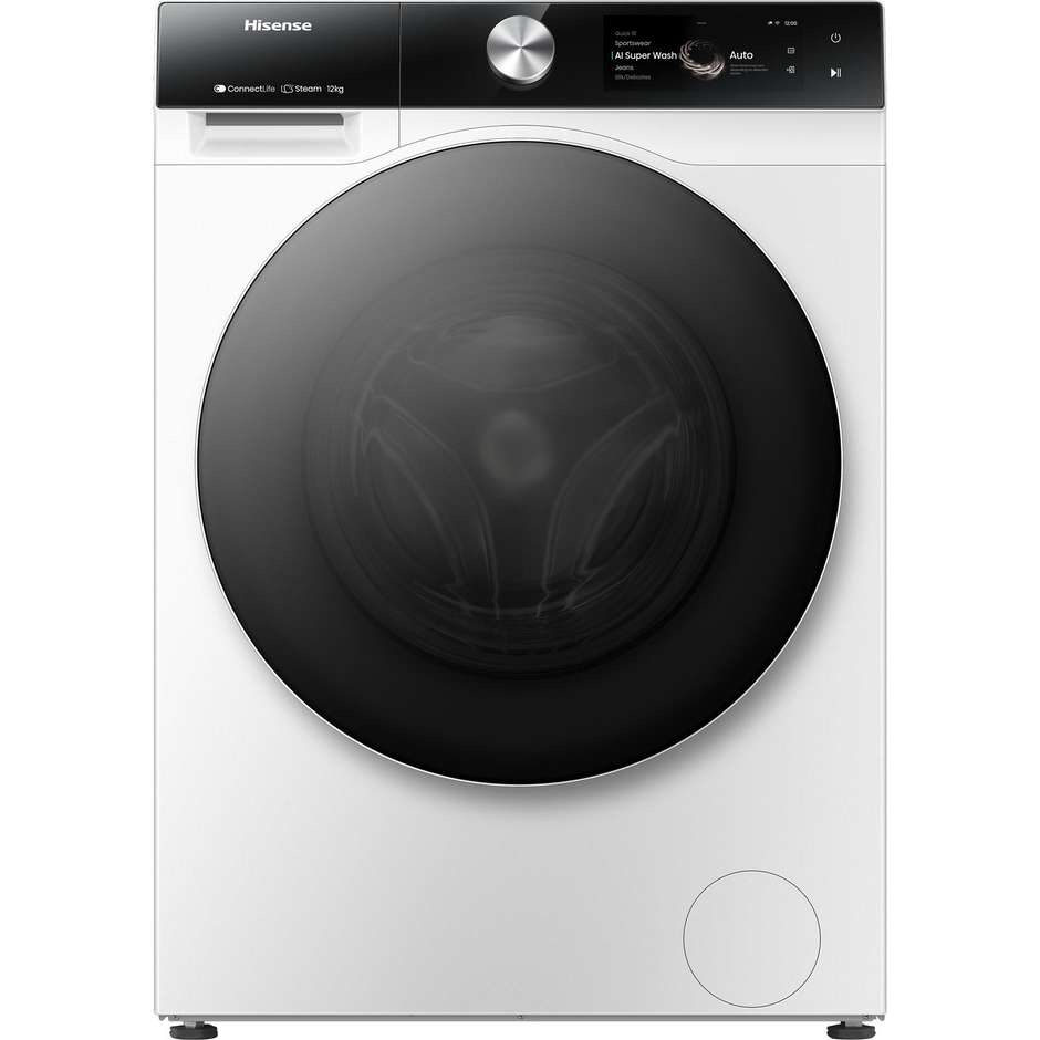 Hisense WF7S1247BW lavatrice 12 kg 1400 giri classe A con autodosaggio e Wi-Fi