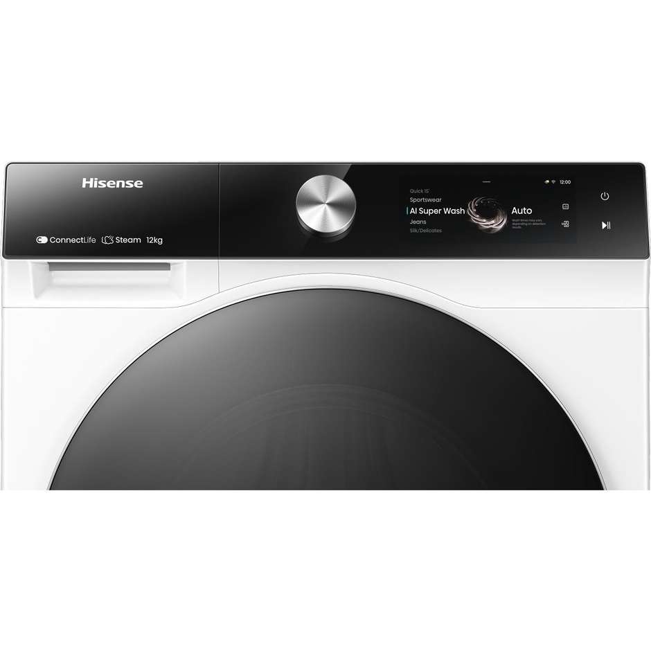 Hisense WF7S1247BW lavatrice 12 kg 1400 giri classe A con autodosaggio e Wi-Fi