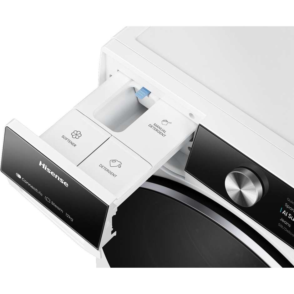 Hisense WF7S1247BW lavatrice 12 kg 1400 giri classe A con autodosaggio e Wi-Fi