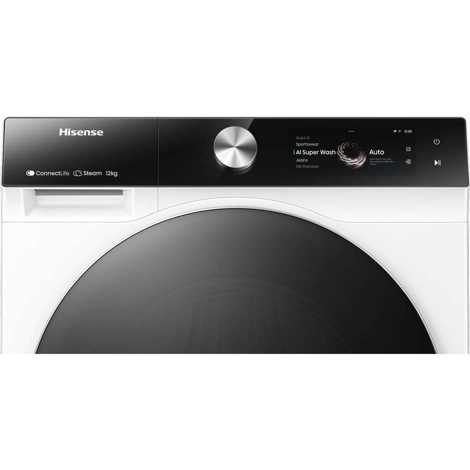 Hisense WF7S1247BW Lavatrice Carica frontale Capacita 12 Kg 1400 Giri/min Classe A Colore Bianco