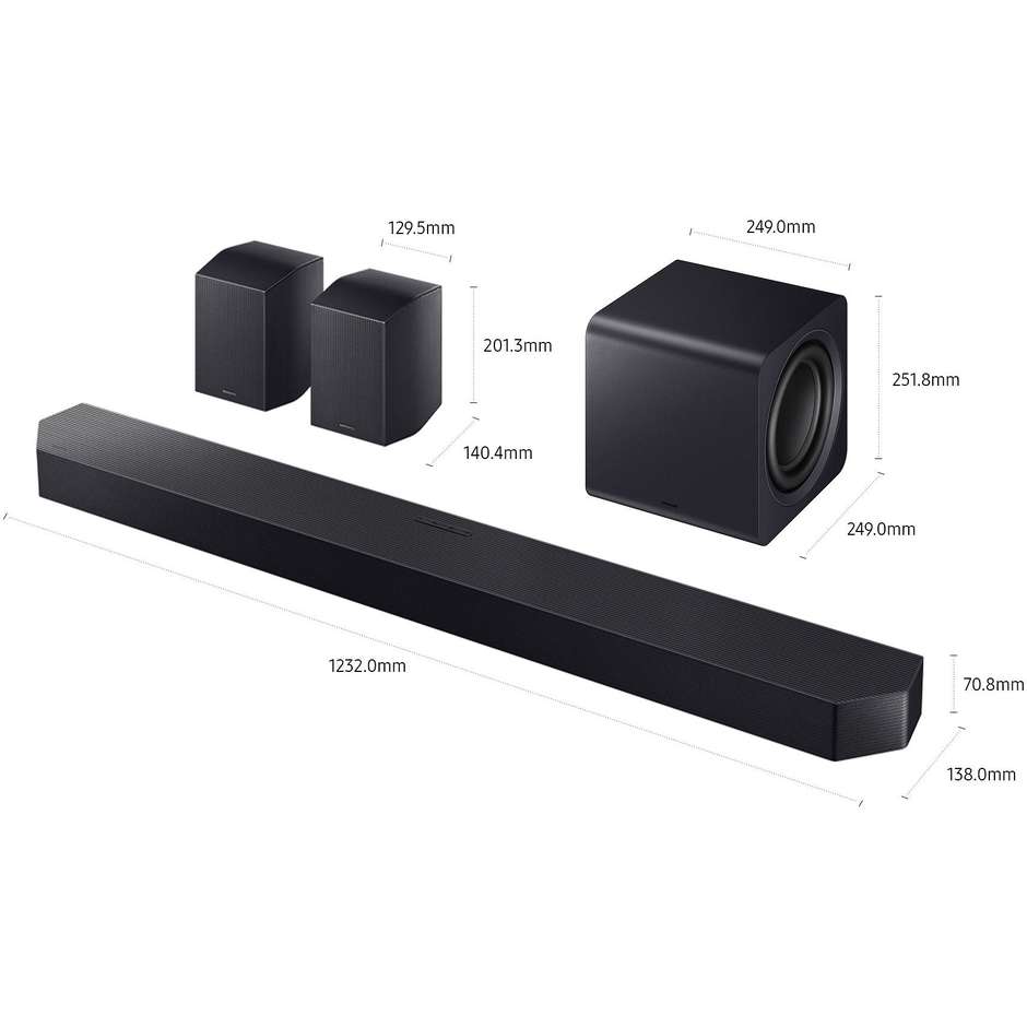 home soundbar 11.1.4 + 2 rear 210w 23 speaker bt