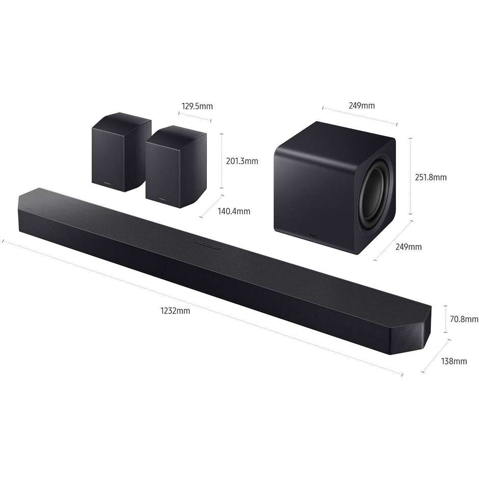 home soundbar 11.1.4 + 2 rear bt wifi 756w 23 spe