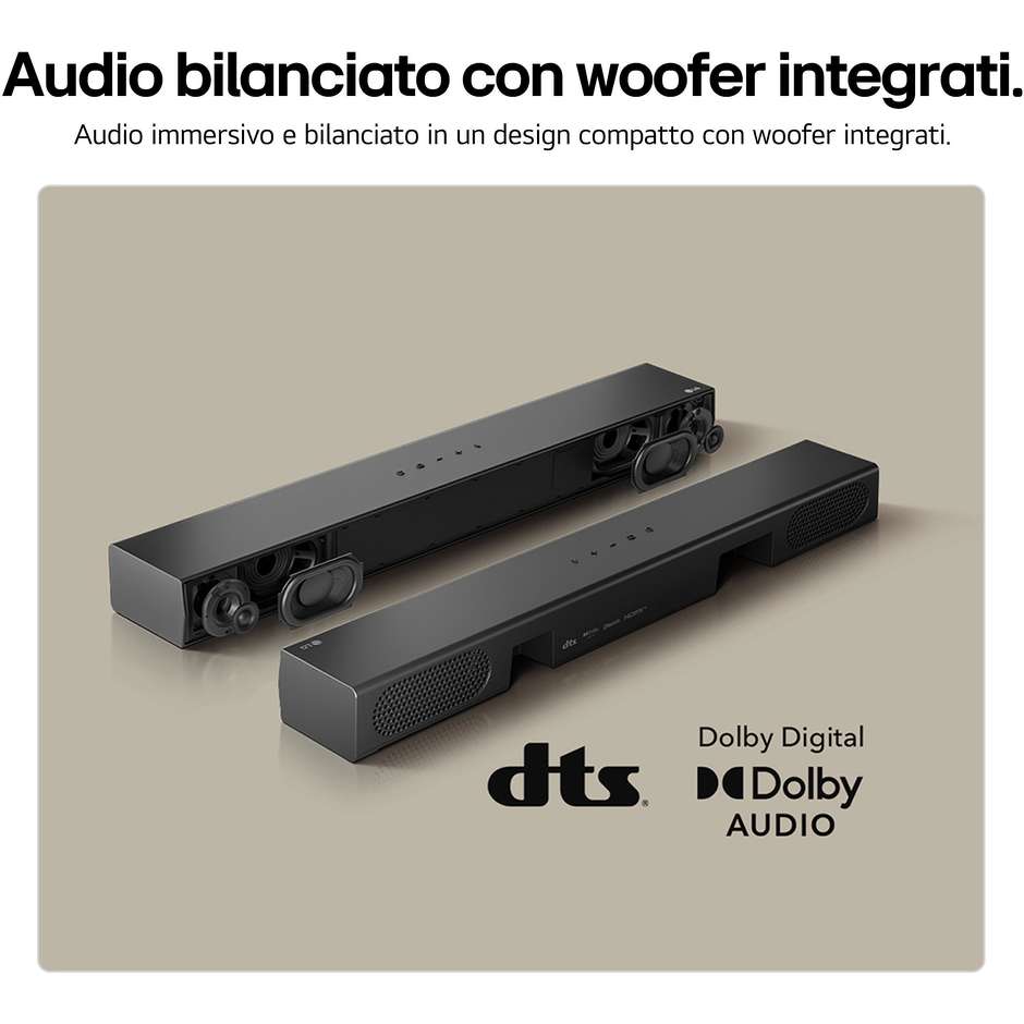 home soundbar 2.0 65cm 50w dts dolby vision wifib