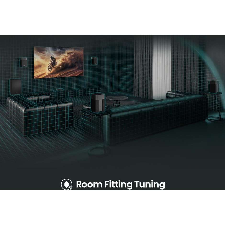 home soundbar 4.1.2 720w bt hdmi arc ottico auxus