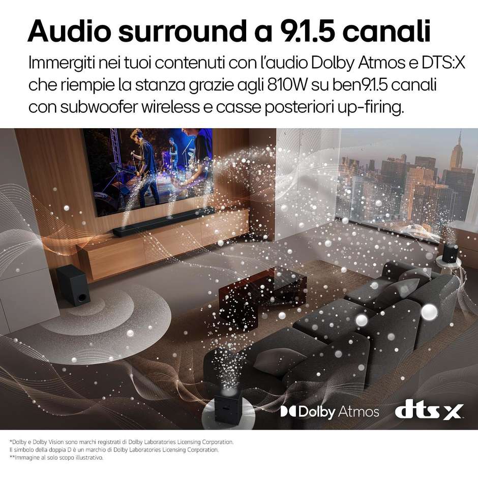 home soundbar 9.1.5 810w dts dolb.digit wifi btwo