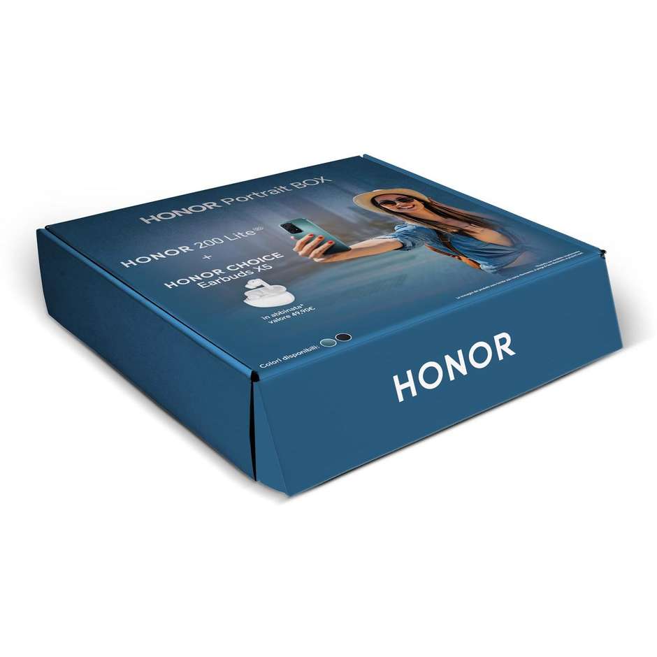 Honor 200 Lite Smartphone 5G 6,7" Ram 8 Gb Memoria 256 Gb Android colore ciano + Auricolari Bluetooth