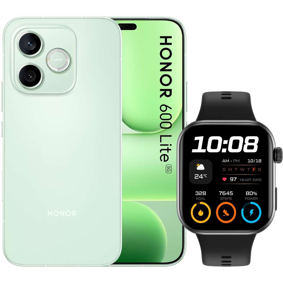 HONOR 600 Lite 5G 8GB/256GB Sprout Green con Watch 2i Black