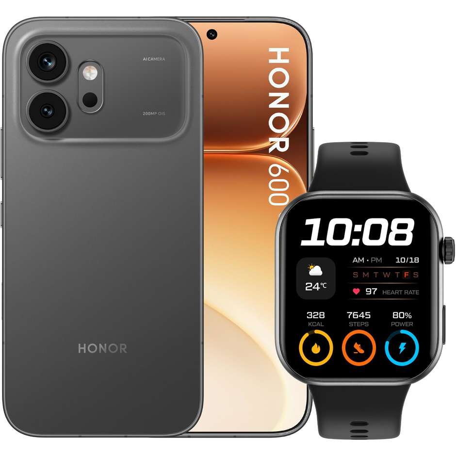 HONOR HOR6005G82565+W Smartphone 5G 256GB 200MP Nero