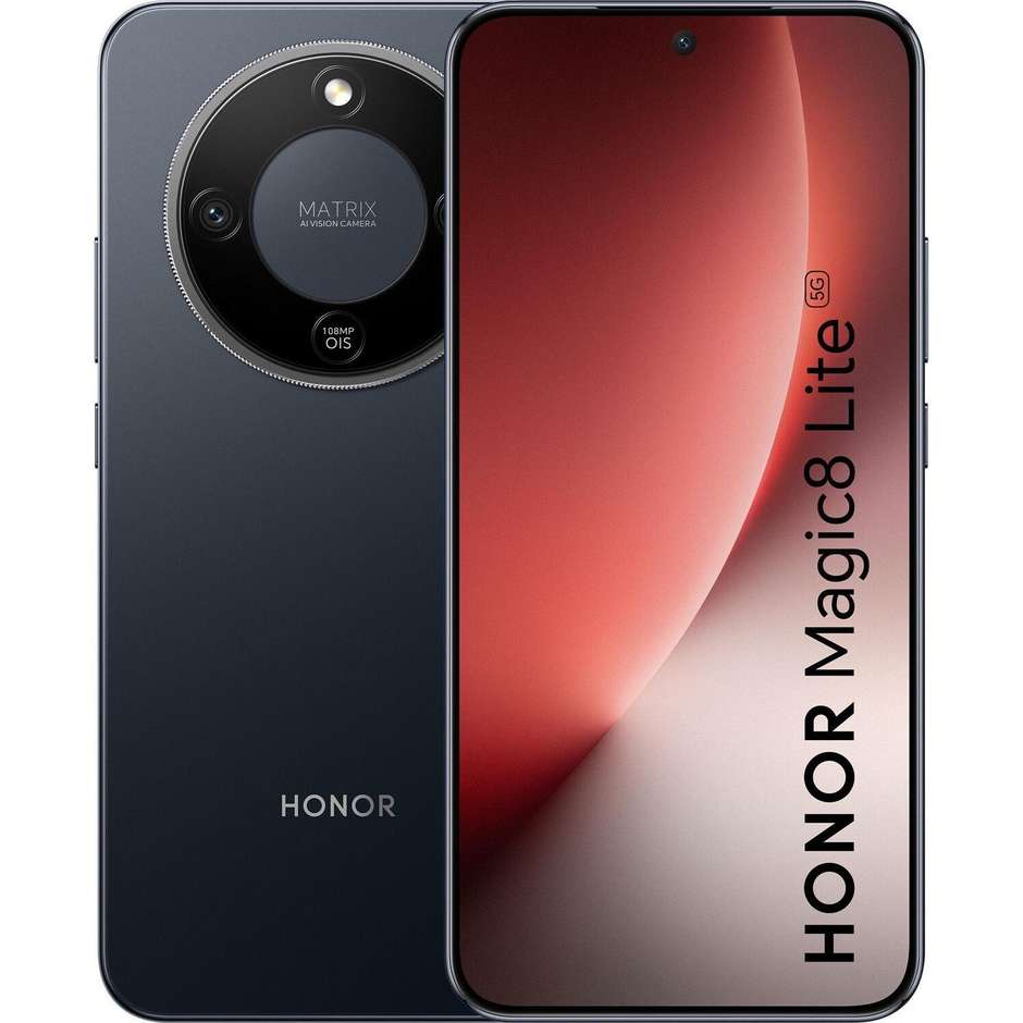 HONOR Magic8 Lite Smartphone 5G 17,2 cm (6.78") Curved AMOLED 120Hz 8 GB 256 GB 108 MP Nero