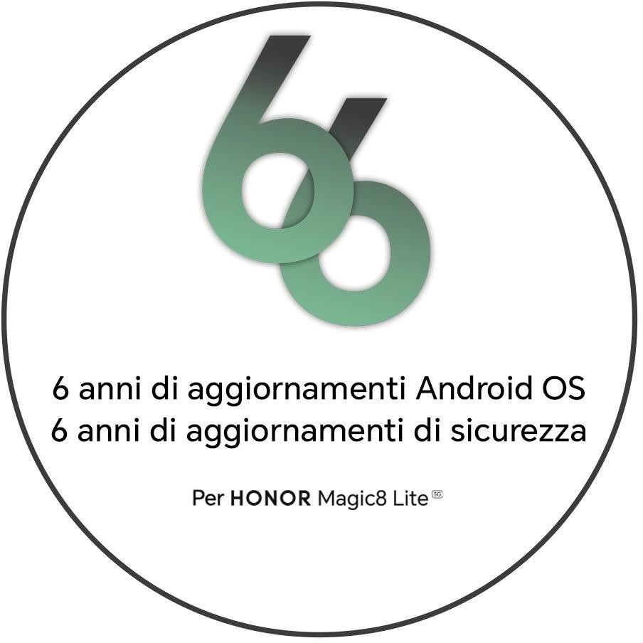 HONOR Magic8 Lite Smartphone 5G 17,2 cm (6.78") Curved AMOLED 120Hz 8 GB 512 GB 108 MP Nero