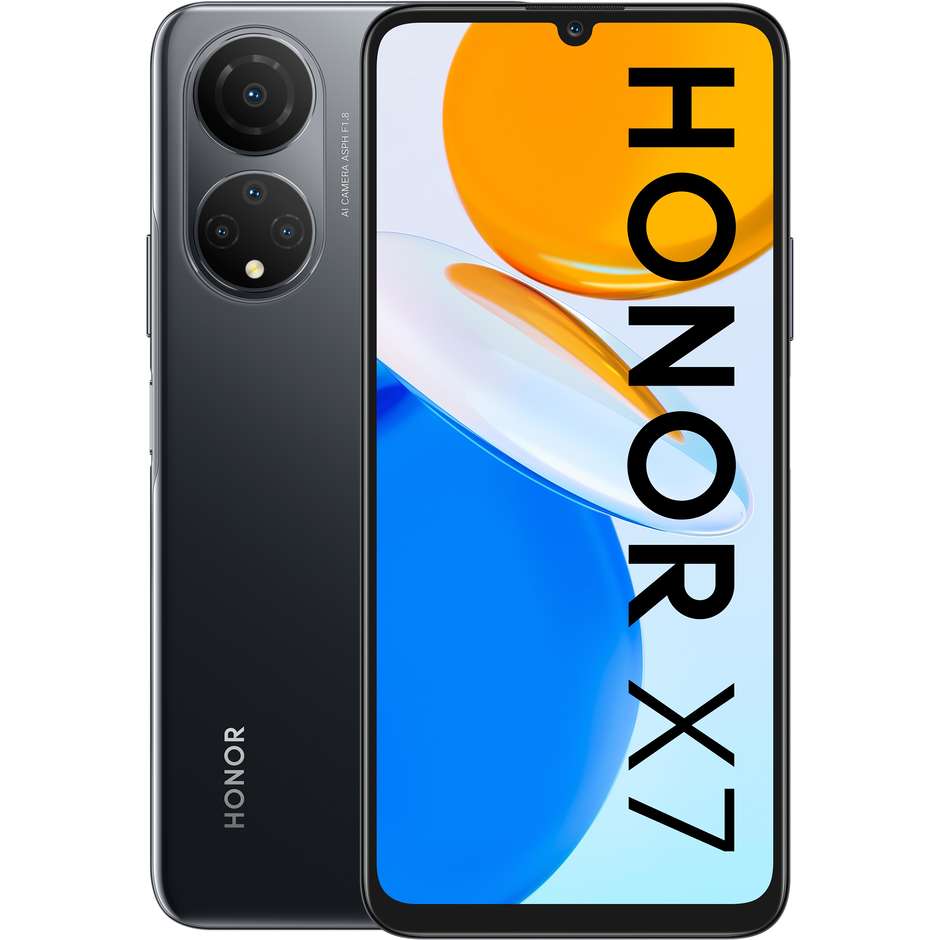 Honor X7 Smartphone 6.74" 4G Ram 4 GB 128 GB Android 11 Colore Black
