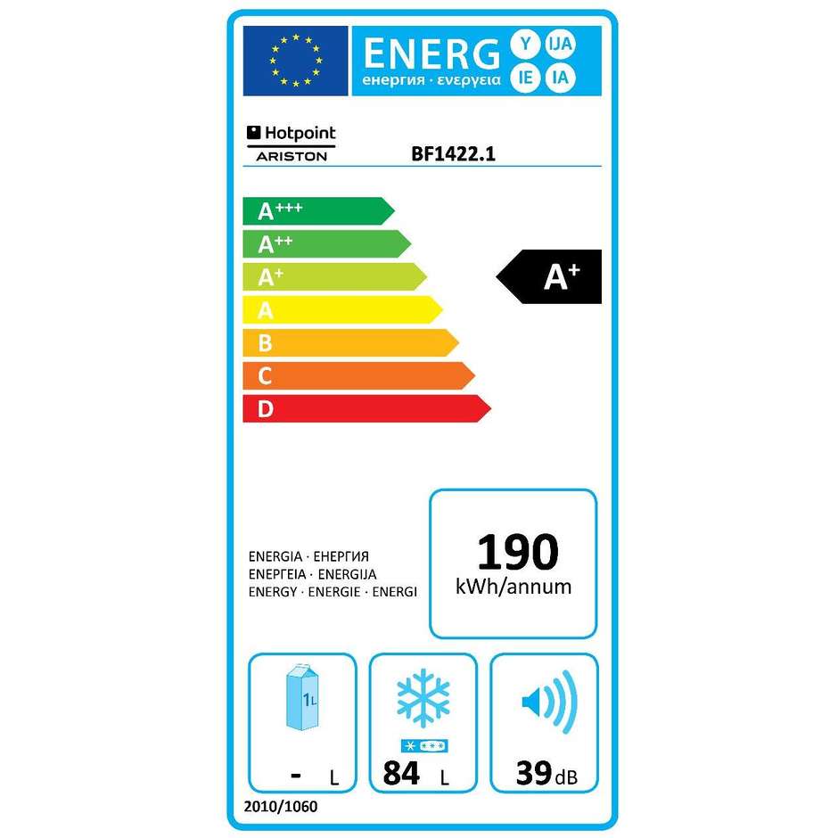 Hotpoint/Ariston BF 1422.1 congelatore verticale 84 litri classe A+ colore bianco