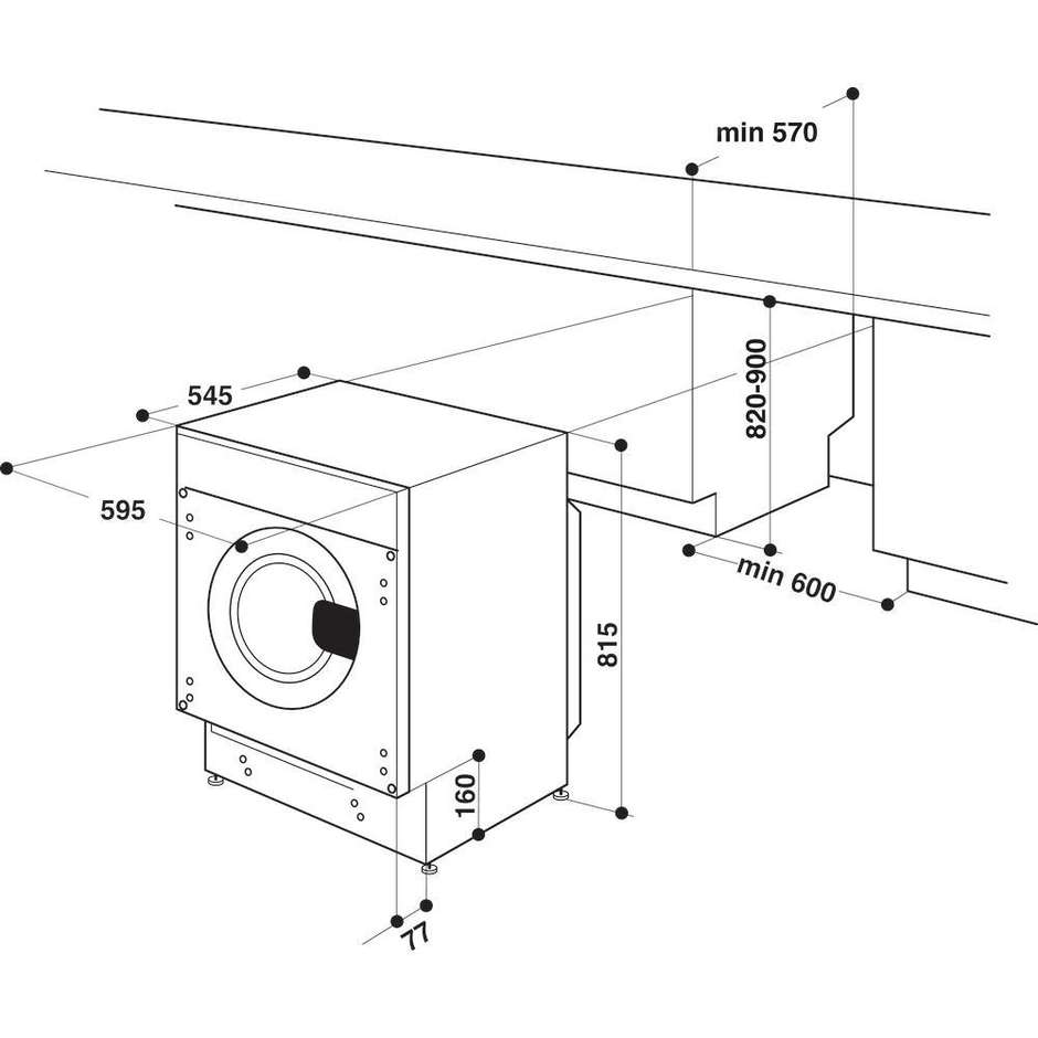 Hotpoint/Ariston BIWDHG861485 Lavasciuga 8+6 kg 1351 Giri/min Classe E Inox / Silver