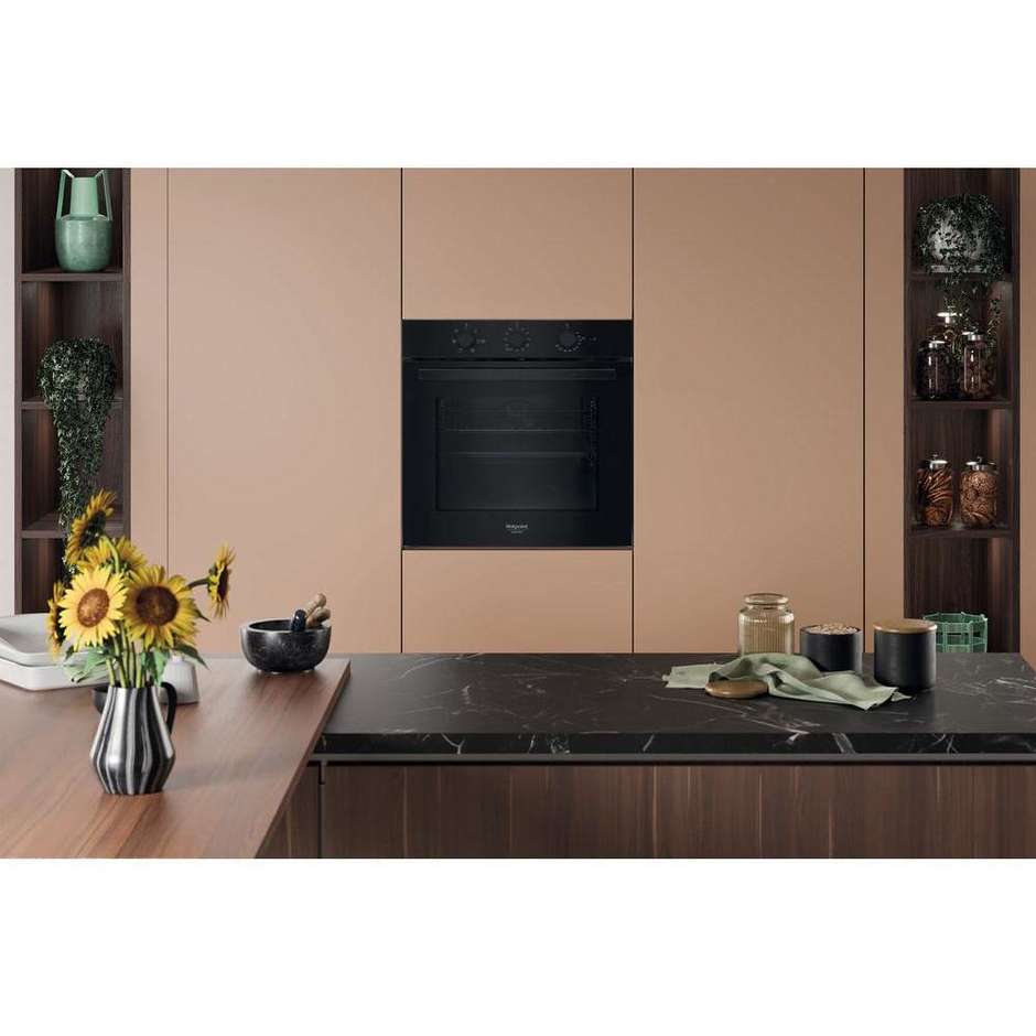 Hotpoint Ariston HAO 435H B Forno da Incasso 71L Ventilato Idrolitico Nero