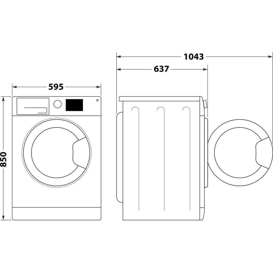 Hotpoint Ariston Lavatrice Carica Frontale Capacita 9 Kg 1400 Giri/min Classe A Colore Bianco