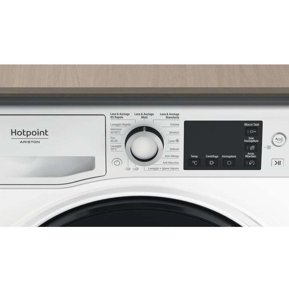 Hotpoint Ariston NDB9636DAIT Lavasciuga a libera installazione Carica frontale Capacita 9 Kg + 6 Kg 1400 Giri/min Classe D Colore Bianco