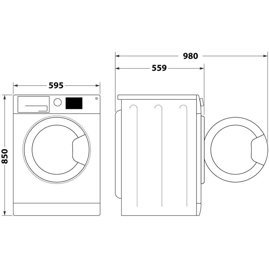 Hotpoint Ariston NDB9636DAIT Lavasciuga a libera installazione Carica frontale Capacita 9 Kg + 6 Kg 1400 Giri/min Classe D Colore Bianco